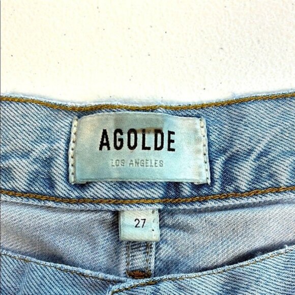 Agolde Minka Jeans Wide Leg High Rise Cargo Pockets Light Wash Denim 27 - Picture 7 of 11